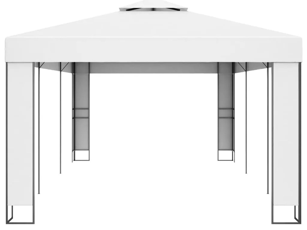 Gazebo com telhado duplo 3x6 m branco