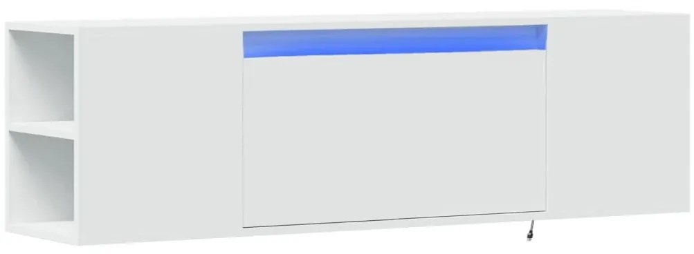 Móvel de parede para TV com luzes LED 135x31x39,5 cm branco