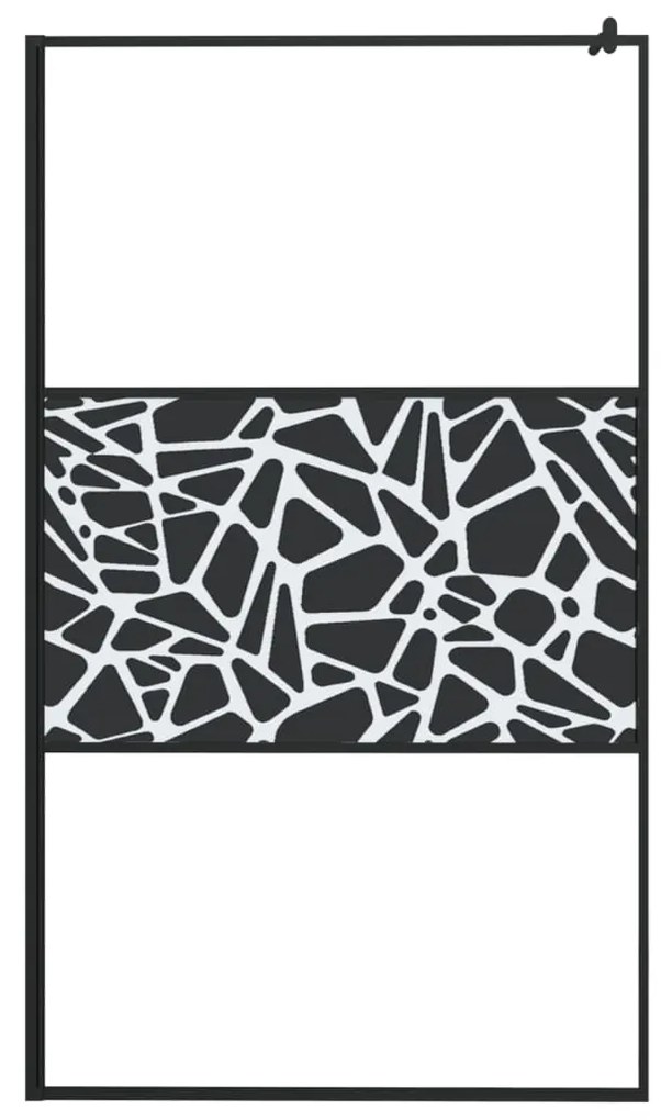 Divisória de chuveiro 115x195cm vidro ESG design pedras preto