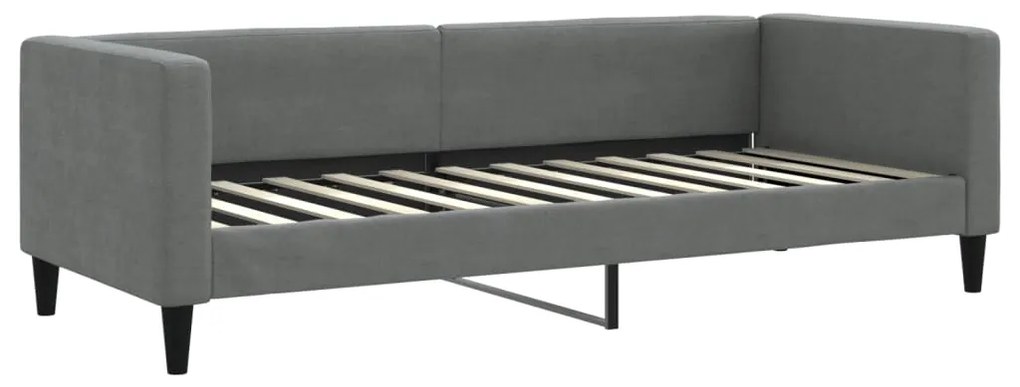 Sofá-cama c/ gavetão e colchões 80x200cm tecido cinzento-escuro