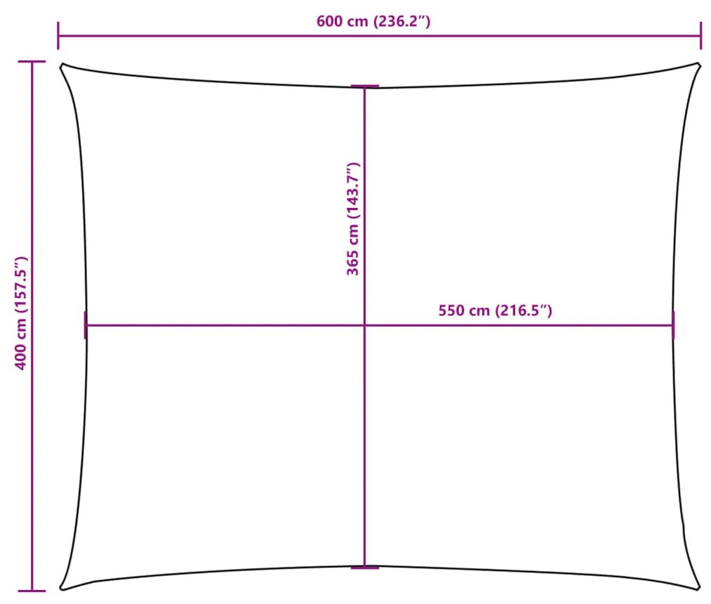 Para-sol estilo vela tecido oxford retangular 4x6 m vermelho