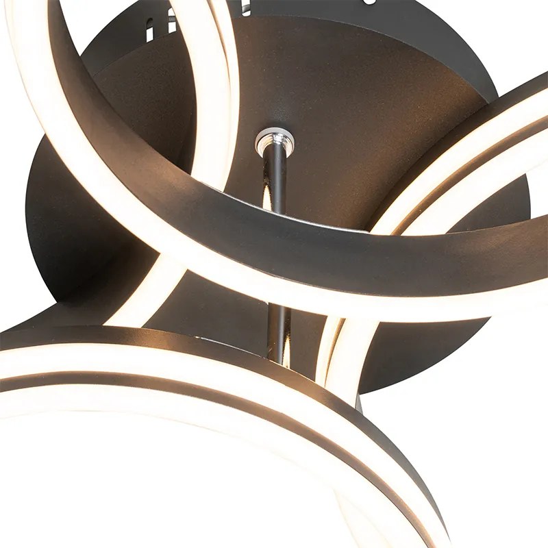 Candeeiro de Teto Preto com LED Dimerizável 3 Níveis 4 Luzes - Navara Design