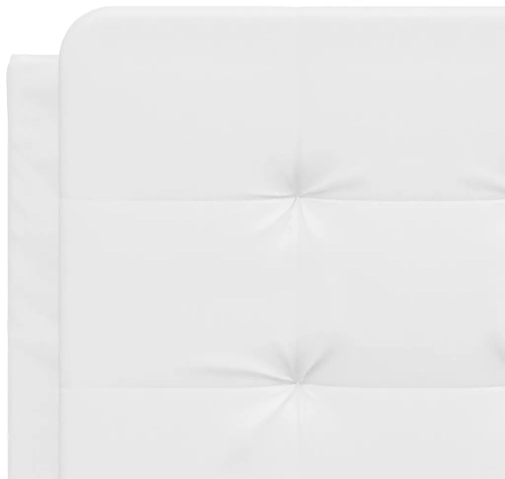 Estrutura cama c/ cabeceira 140x200 cm couro artificial branco