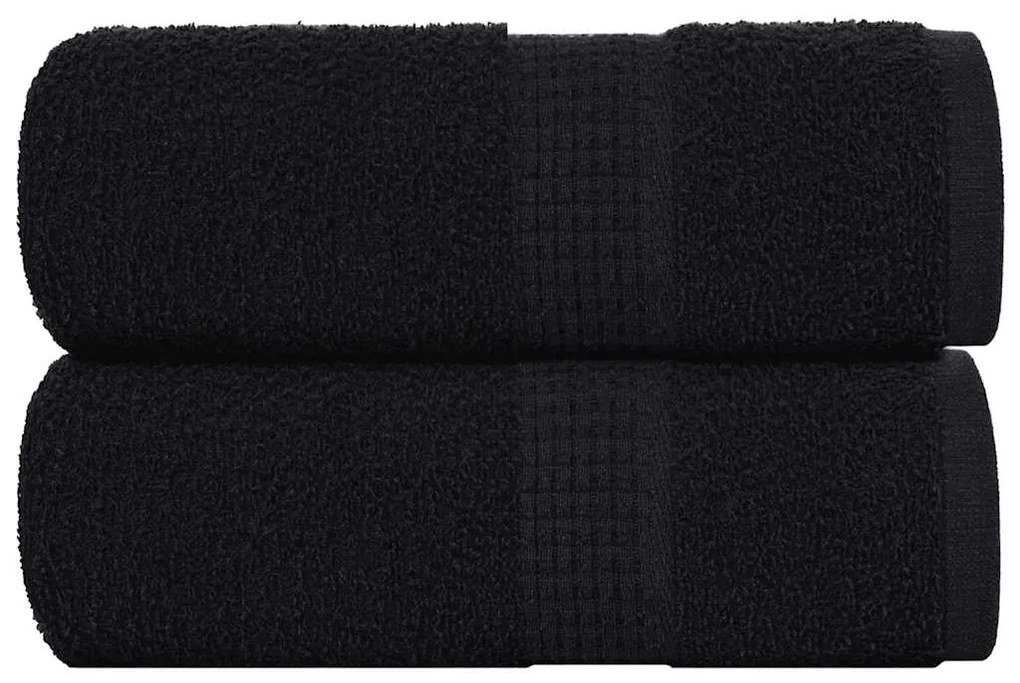 vidaXL Toalhas de mãos 2 pcs 30x30 cm 360 g/m2 100% algodão preto