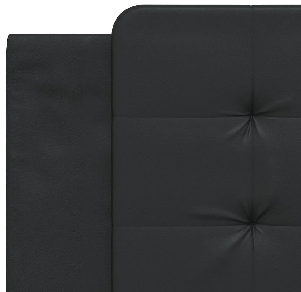 Estrutura de cama c/ cabeceira 180x200cm couro artificial preto
