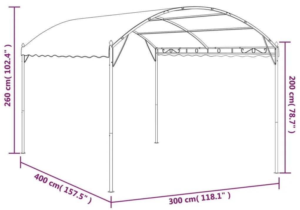 Gazebo tecido creme