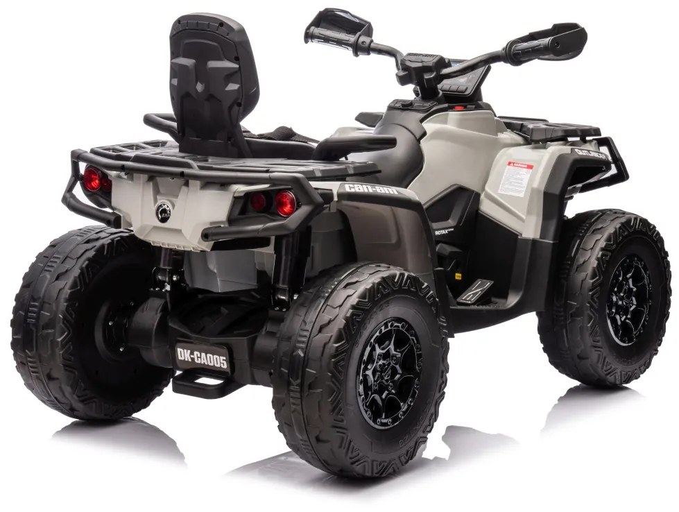 Moto 4 elétrica para crianças 12V Can Am Outlander 4×4 200W rodas Espuma EVA, assento couro Carga até 50Kg Cinzenta