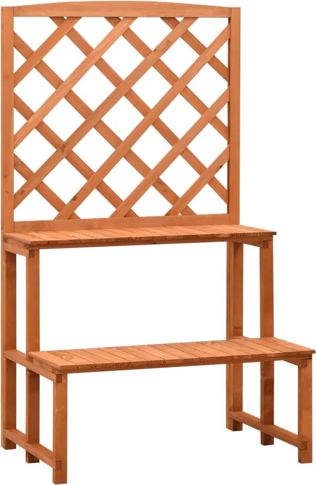 vidaXL Suporte de plantas c/ treliça 70x42x120 cm abeto maciço laranja