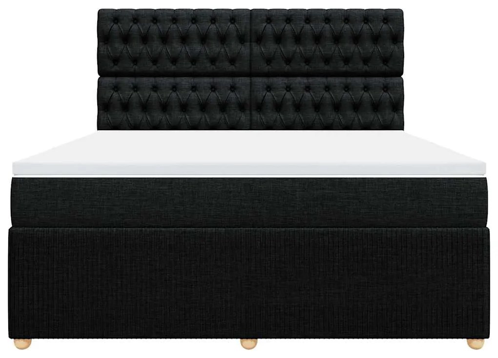 Cama com molas/colchão 180x200 cm tecido preto