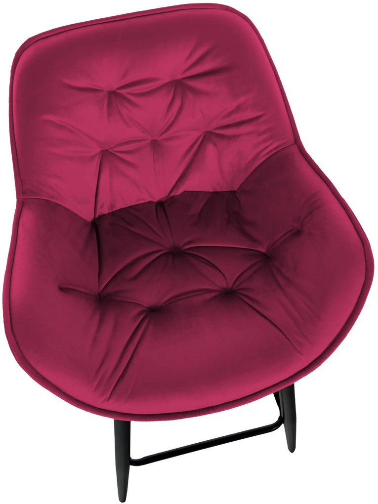 Banco de bar Gibson em veludo e com estrutura preta 54 x 103 x 57,5 cm Roxo