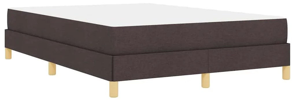 Cama Box Castanho 140 x 200 cm Tecido, Madeira de Engenharia