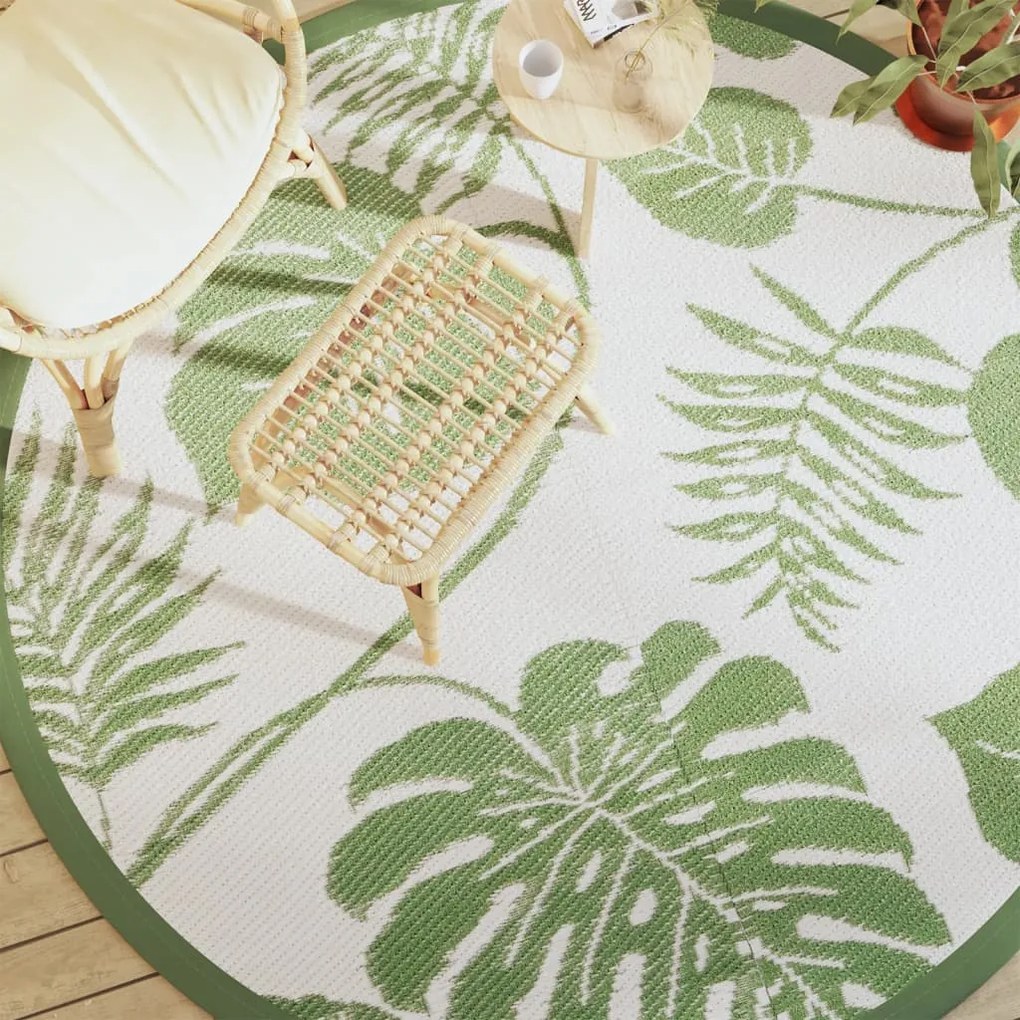 vidaXL Tapete de exterior Ø200 cm ARAKIL PP Verde