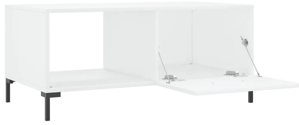 Mesa de centro 90x50x40 cm madeira processada branco brilhante
