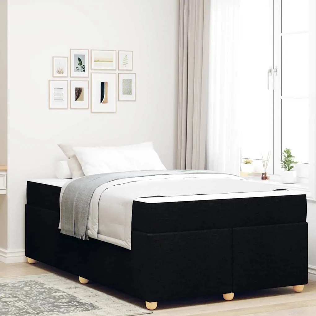 Estrutura de cama com colchão Outros Preto 120 x 200 cm tecido