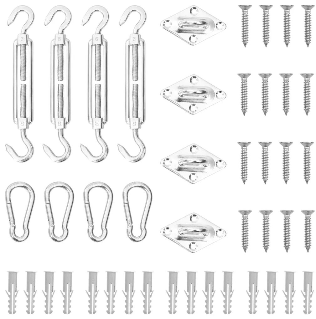 12 pcs conjunto de acessórios p/ para-sol vela aço inoxidável