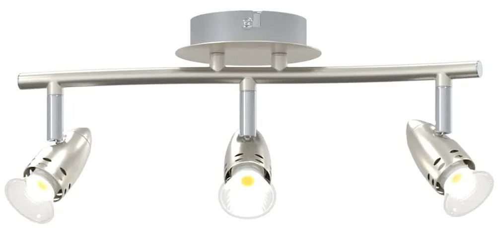 Spotlight de Teto 3 Vias Ajustável Níquel Mate GU10