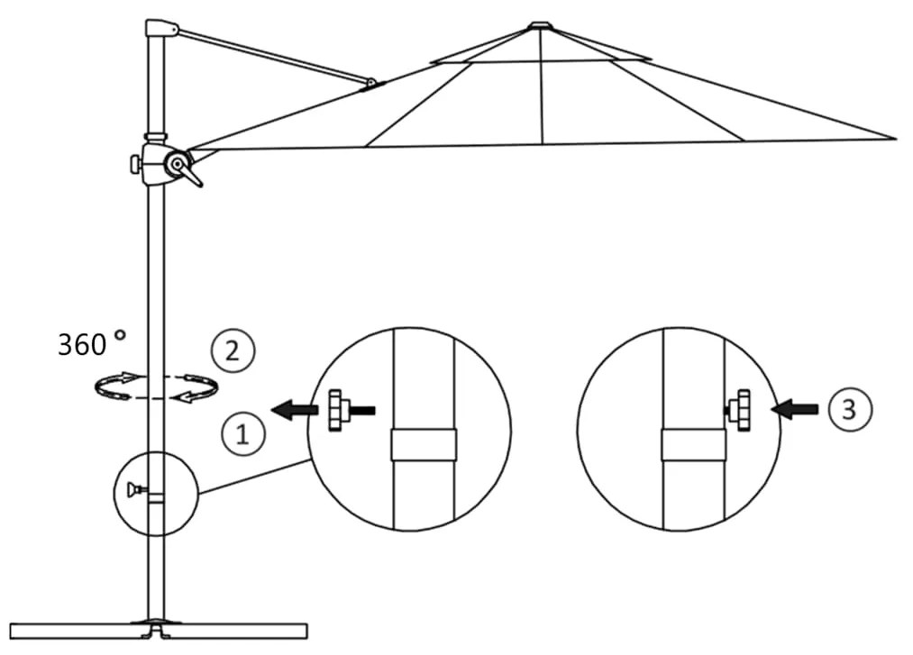 Guarda-sol cantilever com poste de aço 250x250 cm verde