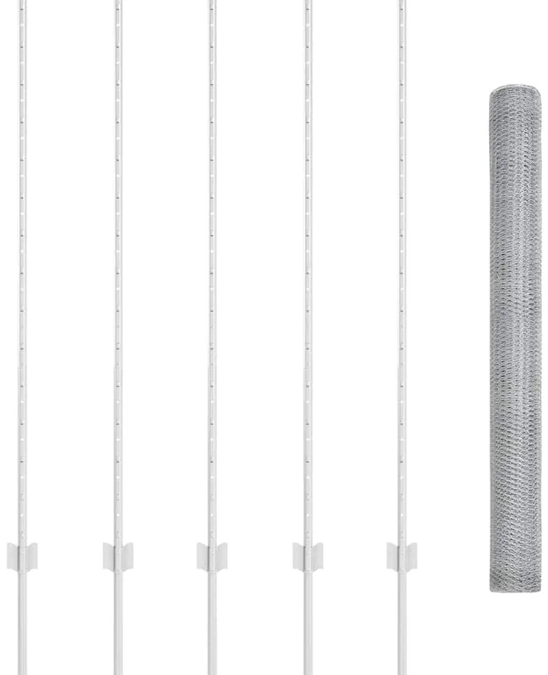 Postes de Cerca vidaXL 10 pcs U-Channel 140 cm de Aço Galvanizado