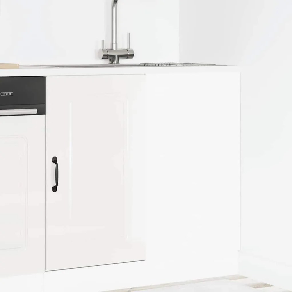 vidaXL Armário de cozinha baixo Kalmar branco alto brilho