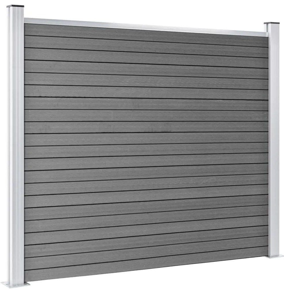 Conjunto painel de cerca 699x146 cm WPC cinzento
