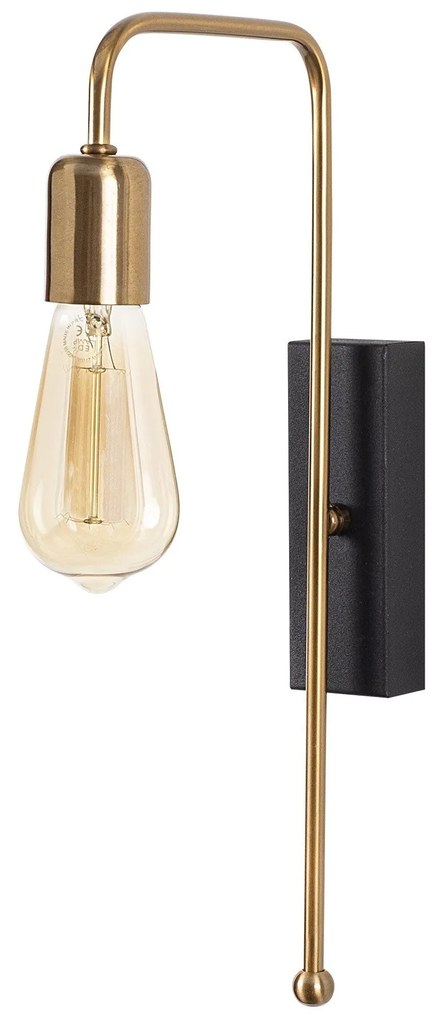 Aplique de Parede Mum – Ouro e Preto – 6 x 22 cm