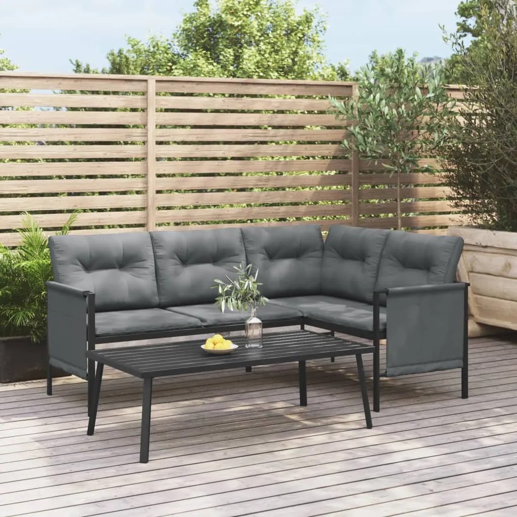vidaXL Mesa de centro de jardim 110x55x35 cm aço antracite