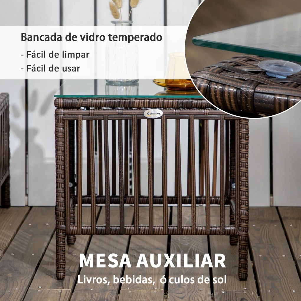 Conjunto de 2 Espreguiçadeiras de Jardim Espreguiçadeiras de Vime Sint
