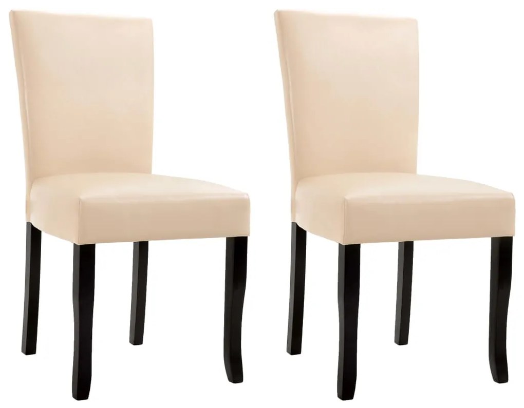 vidaXL Cadeiras de jantar 2 pcs couro artificial cor creme