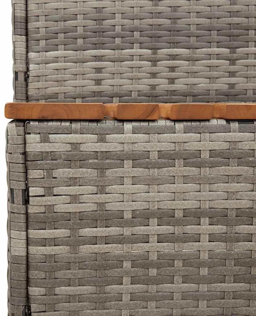 Degrau p/ hidromassagem 100x50x50,5 cm PE e acácia maciça cinza