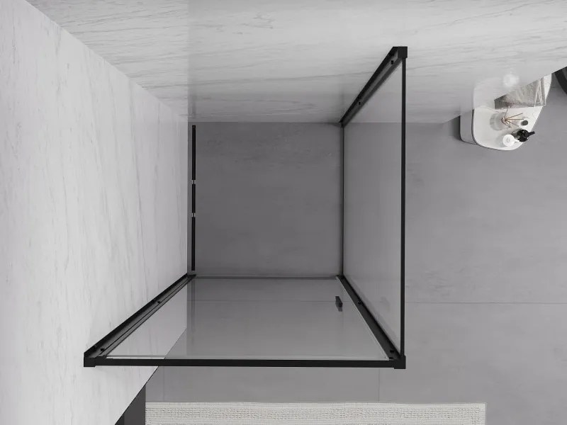 Mexen Exo-B cabine de duche com porta giratória 90 x 90 cm, transparente, preta - 817-090-090-70-00