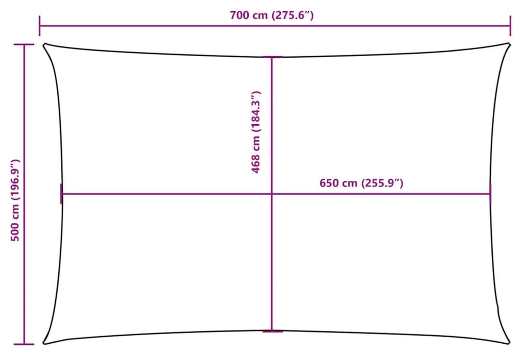 Guarda-Sol tecido Oxford retangular 5x7 m cinza-acastanhado