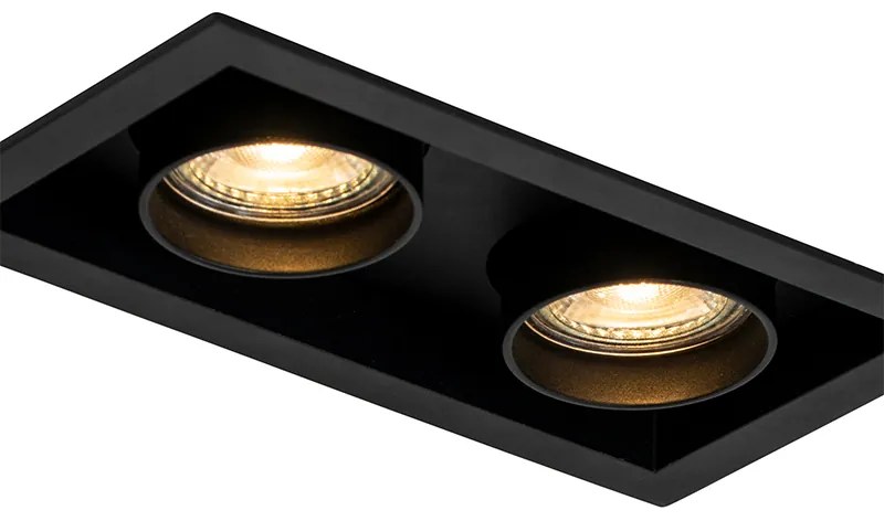 Foco embutido moderno preto ajustável 2-luzes - Roof Moderno