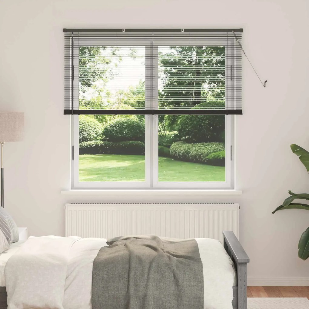 vidaXL Cortina Veneziana Manual Ajustável Cinza Prata 150 x 150 cm PVC