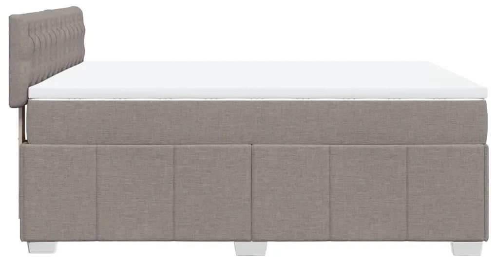 Cama com molas/colchão 140x190 cm tecido castanho-acinzentado