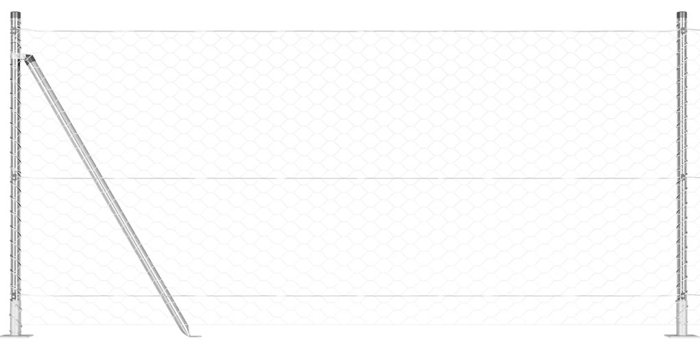 Conjunto de Cerca Conjunto de 2 Aço galvanizado 25 x 1 m Durável