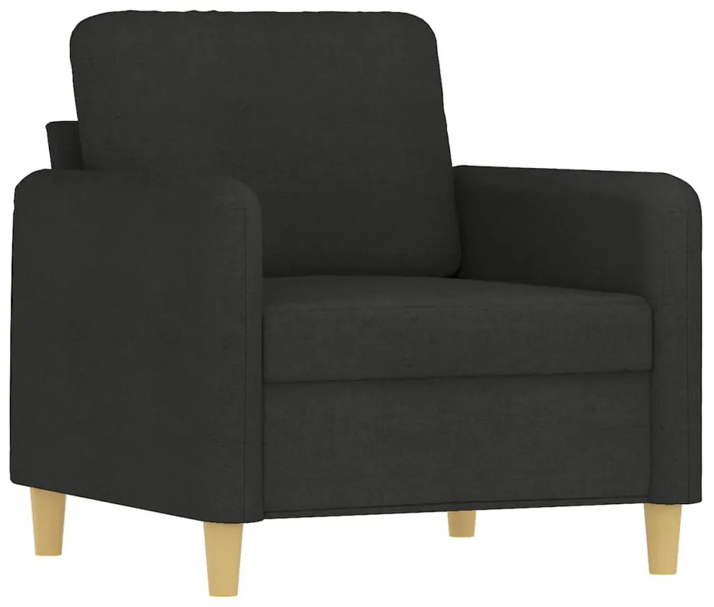 4 pcs conjunto de sofás com almofadões tecido preto