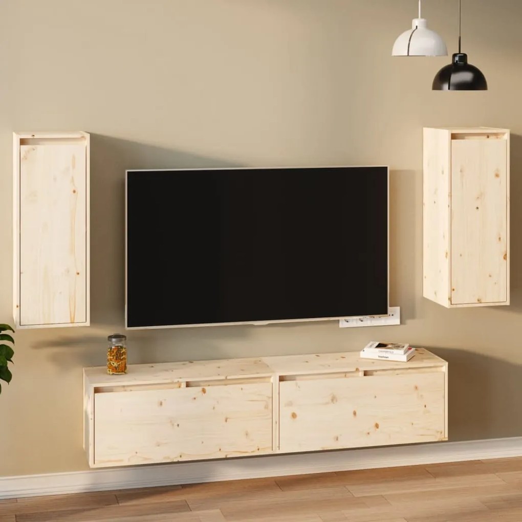 813496 vidaXL Armários de parede 2 pcs 30x30x80 cm madeira de pinho maciça