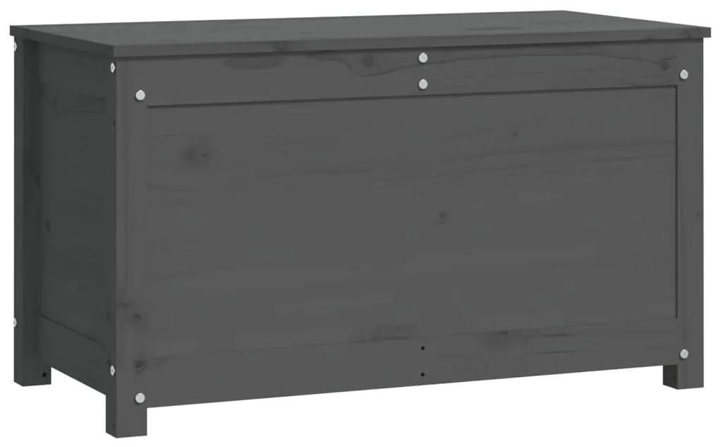 Caixa de arrumação 80x40x45,5 cm madeira de pinho maciça cinza