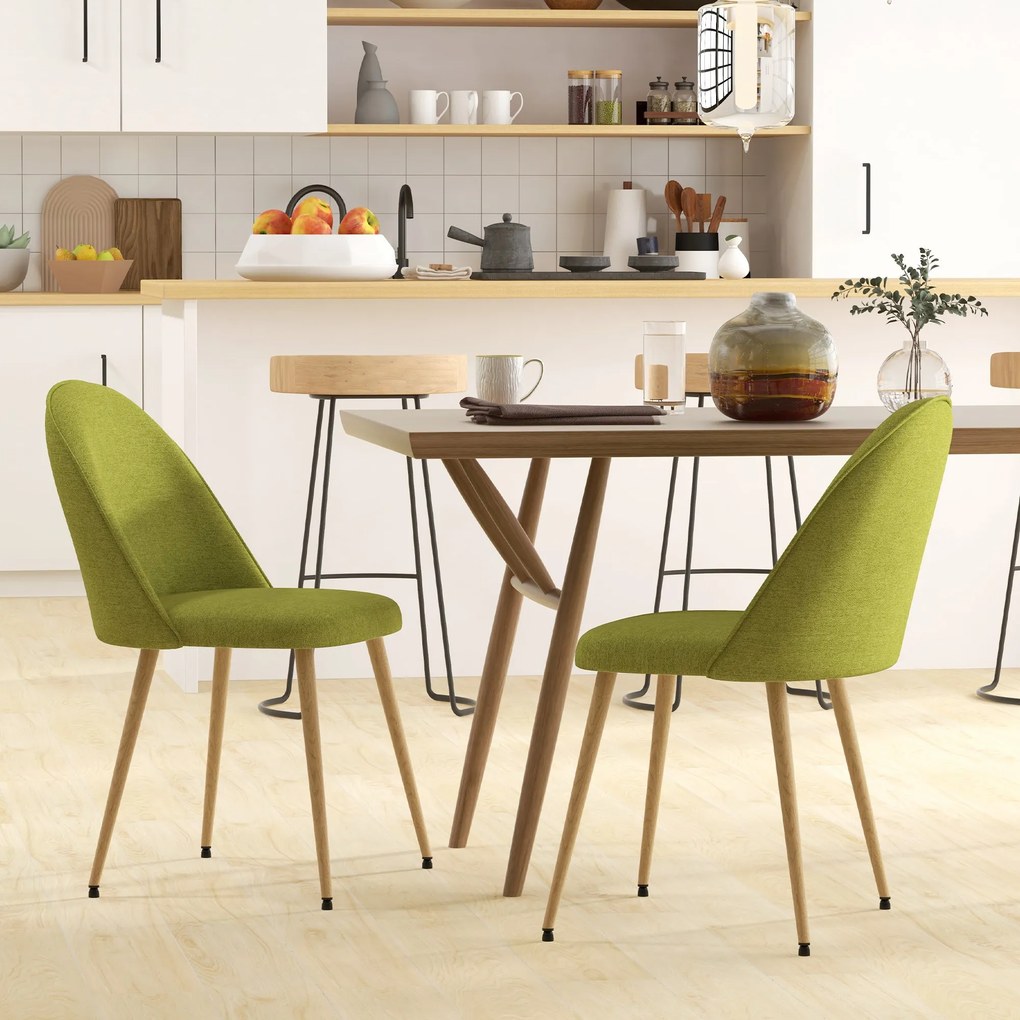 Conjunto de 2 Cadeiras Sala de Jantar Cadeiras de Cozinha Estofadas em