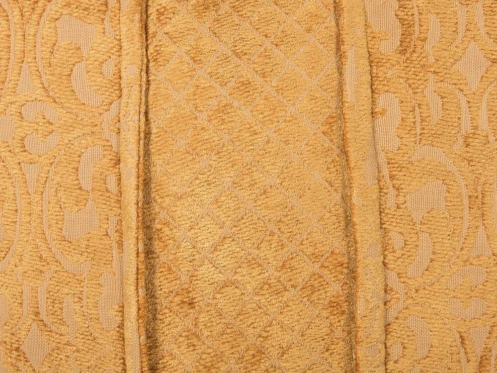 Almofada decorativa algodão e viscose amarela com relevo 45 x 45 cm KAVALAM Beliani