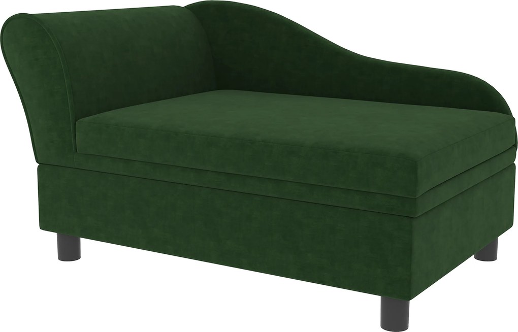 PawHut Sofá para cão e gato com baú de armazenamento estilo moderno assento removível 76 x 45 x 43 cm verde | Aosom Portugal