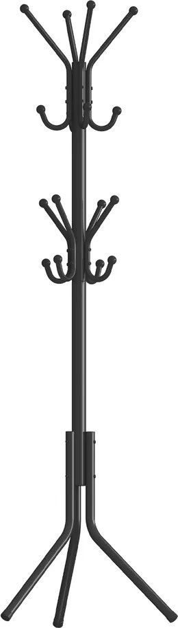 Cabide de metal 48 x 43 x 175 cm com ganchos, para a sala de estar Preto