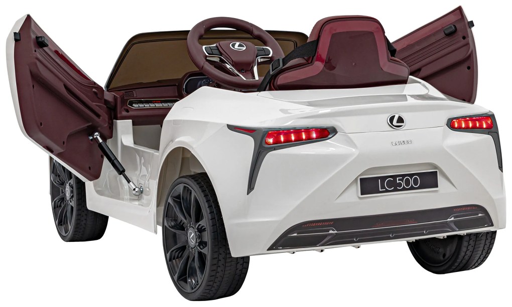 Carro elétrico para Crianças 12V Lexus LC500 Rodas de EVA, Assento de couro Branco