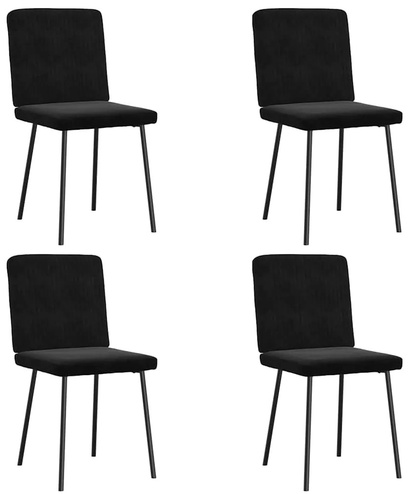Cadeiras de jantar 4 pcs veludo preto