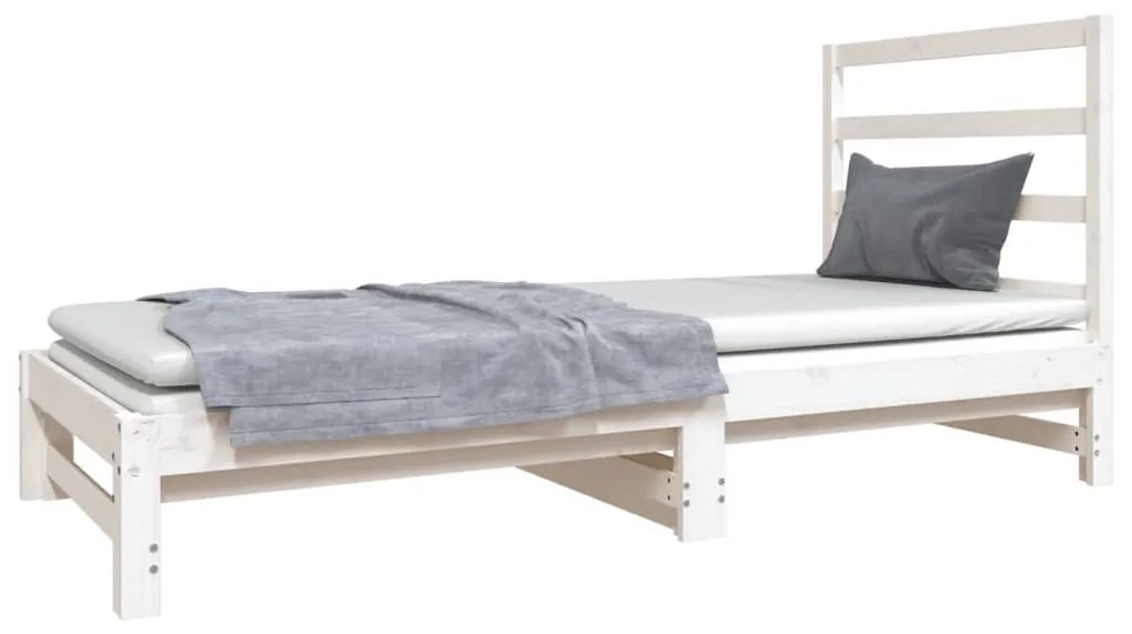 Estrutura sofá-cama de puxar 2x(90x190) cm pinho maciço branco