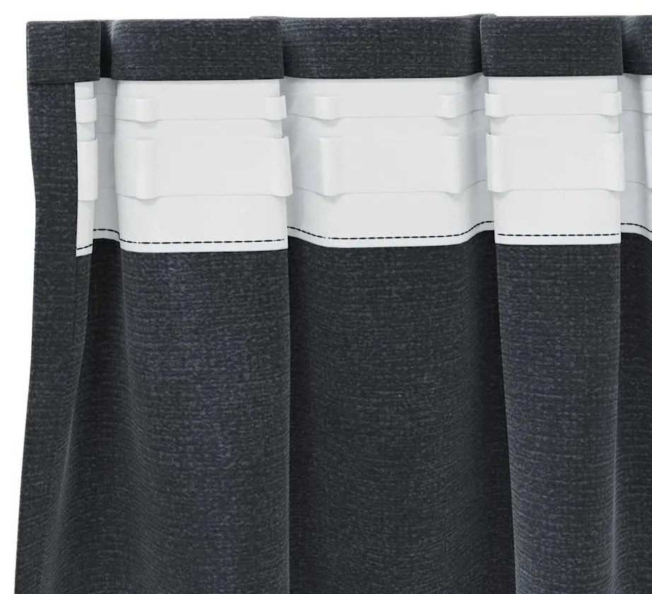 Cortinas Blackout vidaXL com fita na parte superior 2 pcs Veludo Cinza