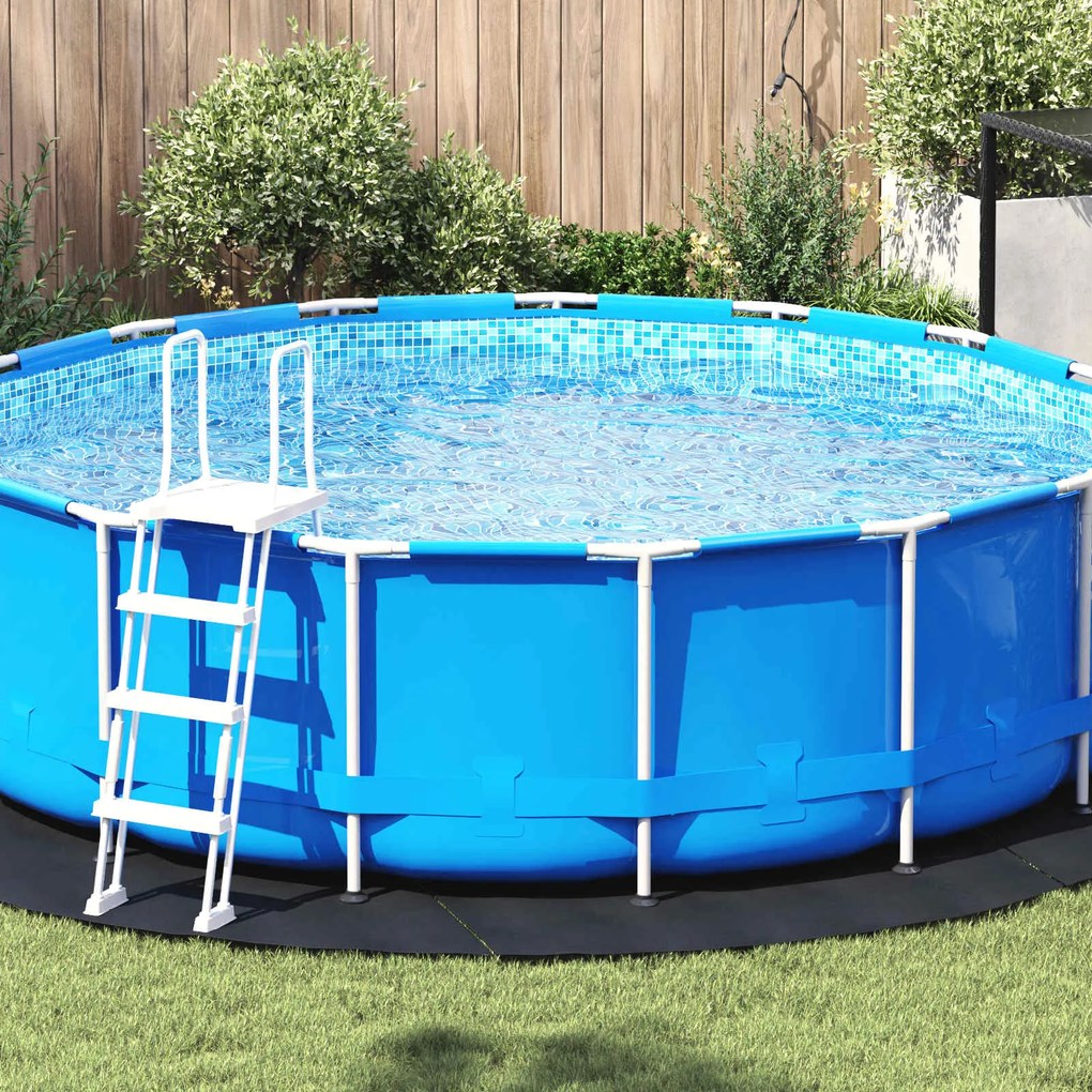 vidaXL Lona para Fundo de Piscina Preto Ø 366 cm Tecido Não Tecido