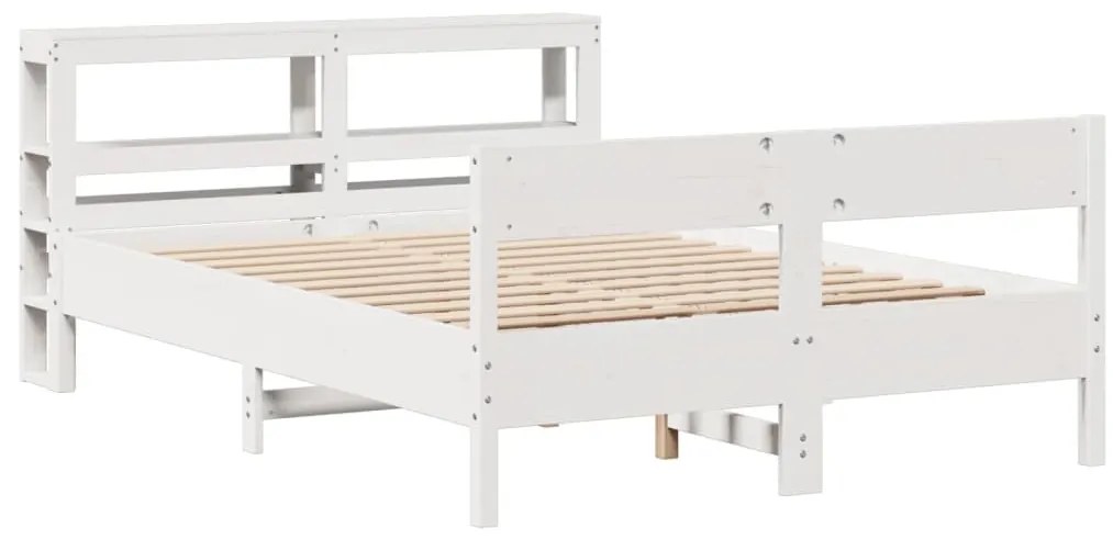 Cama sem colchão 150x200 cm madeira de pinho maciça branco