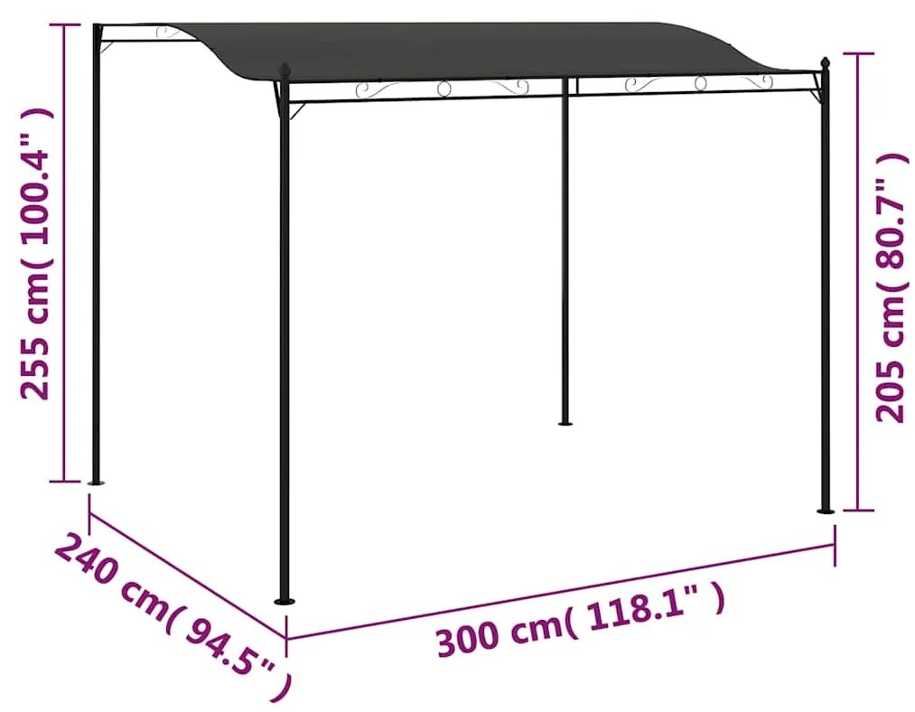 Toldo 3x2,4 m antracite