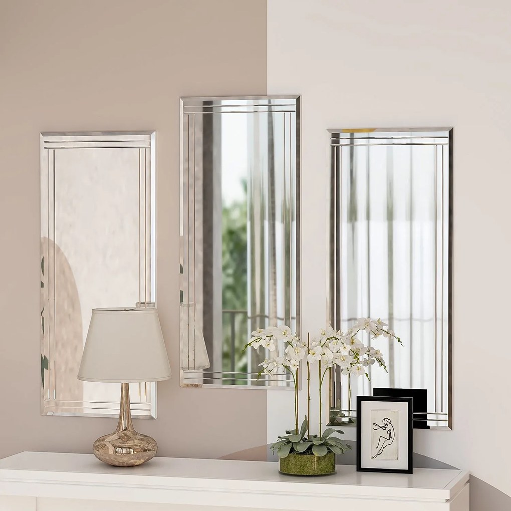 Conjunto de Espelhos Decorativos Mini Buhem – Transparente – 30x70x2,2